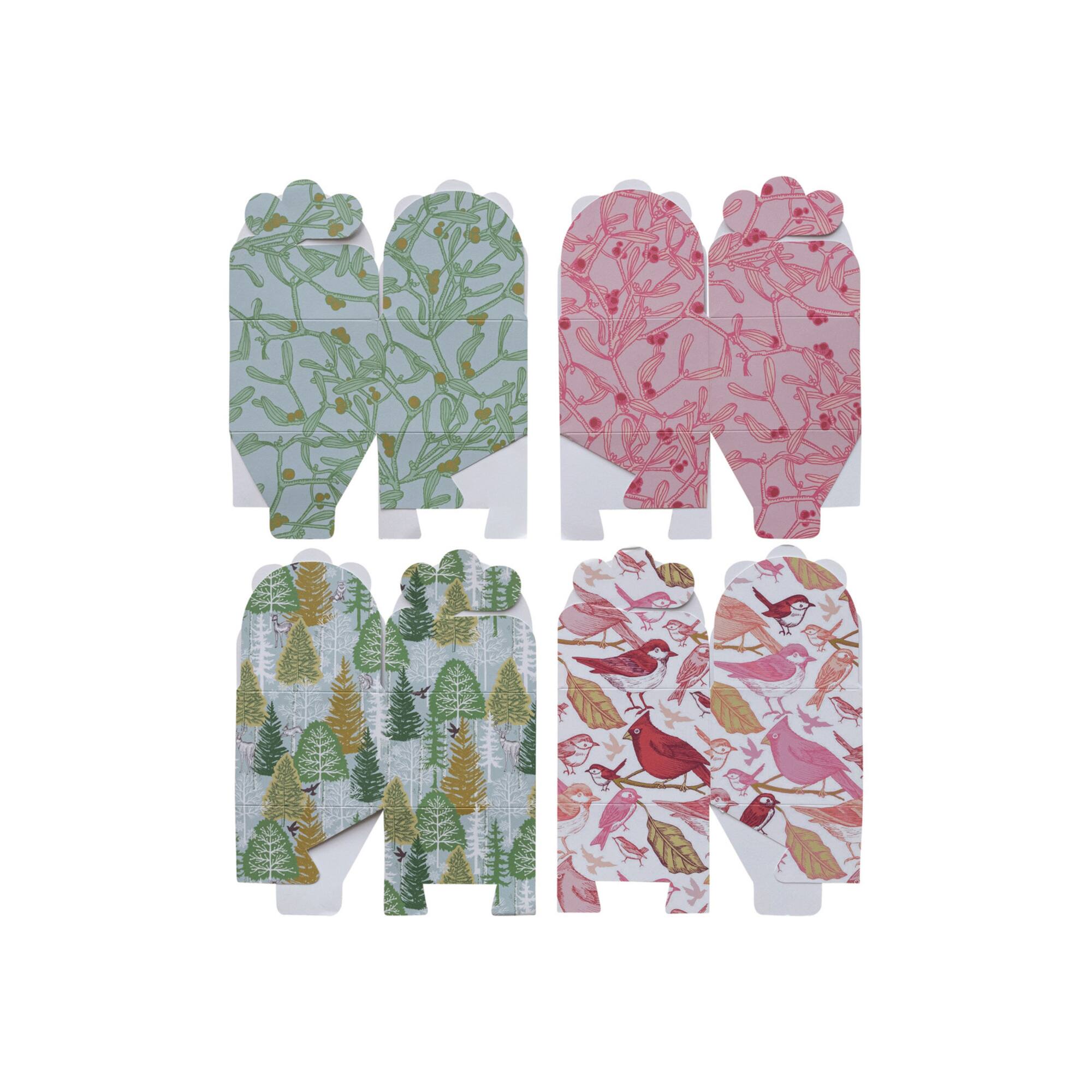 Hello Honey Green & Pink Trees, Plants & Bird Pattern Interlocking Gift Boxes